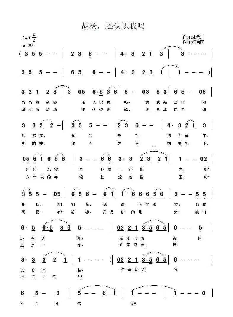 胡杨，还认识我吗