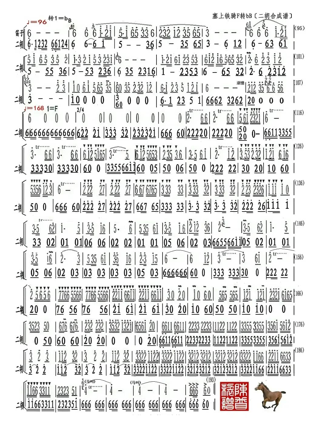 塞上铁骑（二胡合成谱）