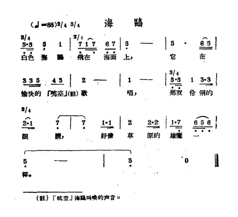 海鸥（哈萨克民歌）