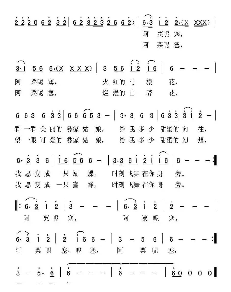 彝家姑娘（郑江涛词 杨红斌曲）