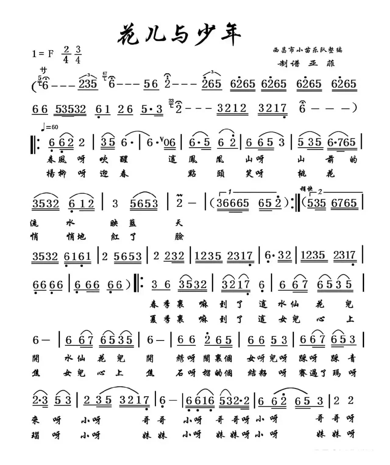 花儿与少年（完整版歌词演唱）