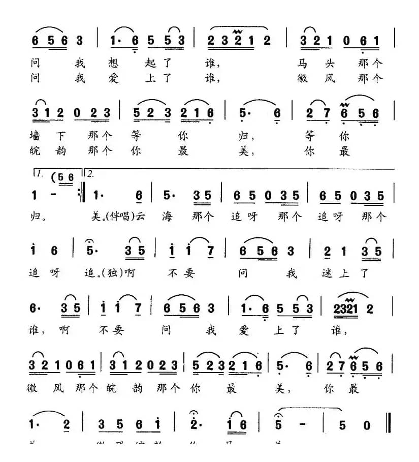 不要问我爱上了谁（王明亮词 时一林曲）