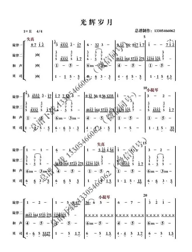光辉岁月（乐队总谱）