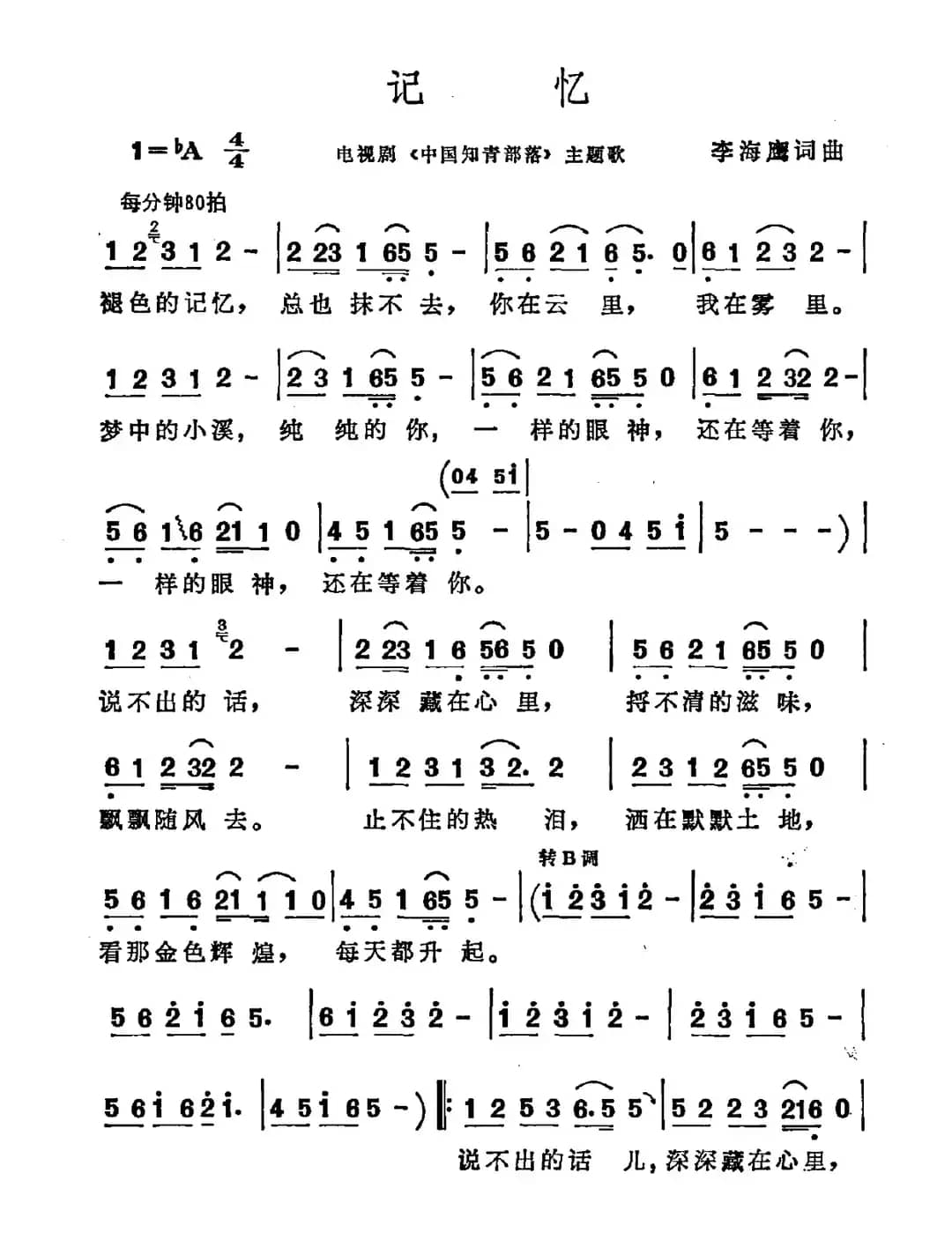 记忆（电视剧《中国知音部落》主题歌）