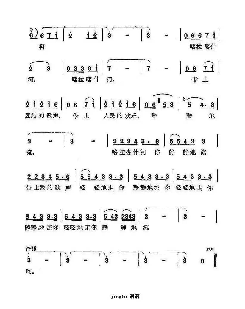 喀拉喀什河呀静静地流