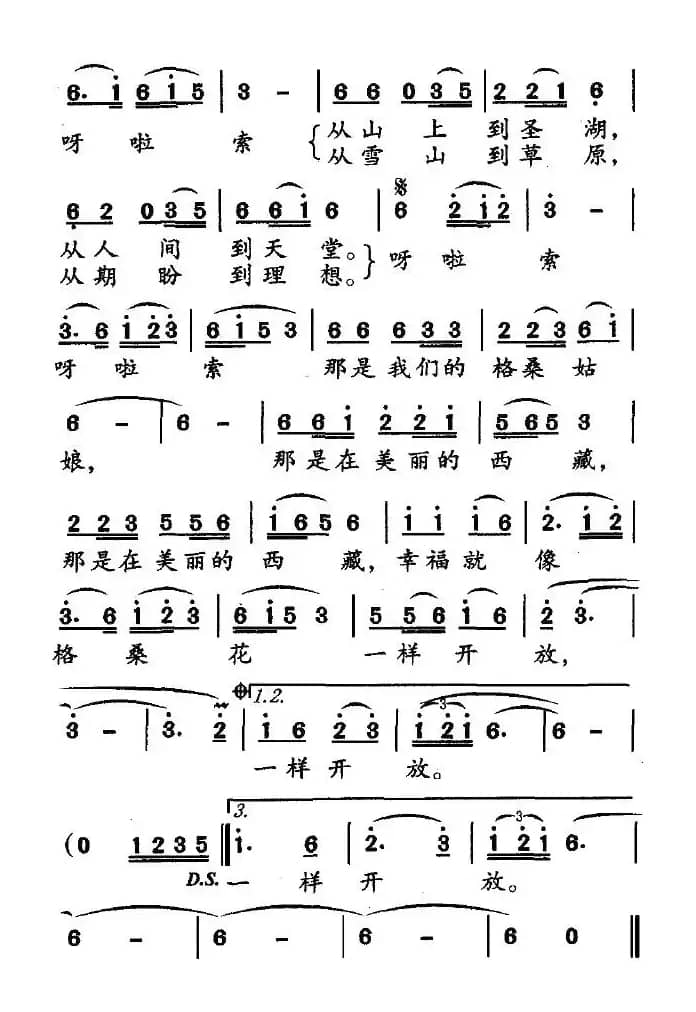 格桑姑娘(邓永旺、魏力兴词 赵恕心曲)