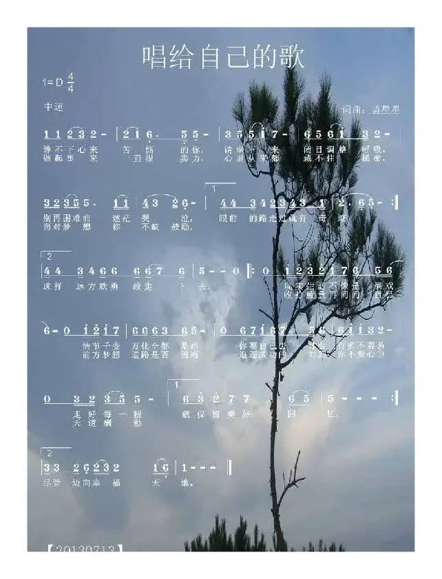 唱给自己的歌（词曲：胡正伟）