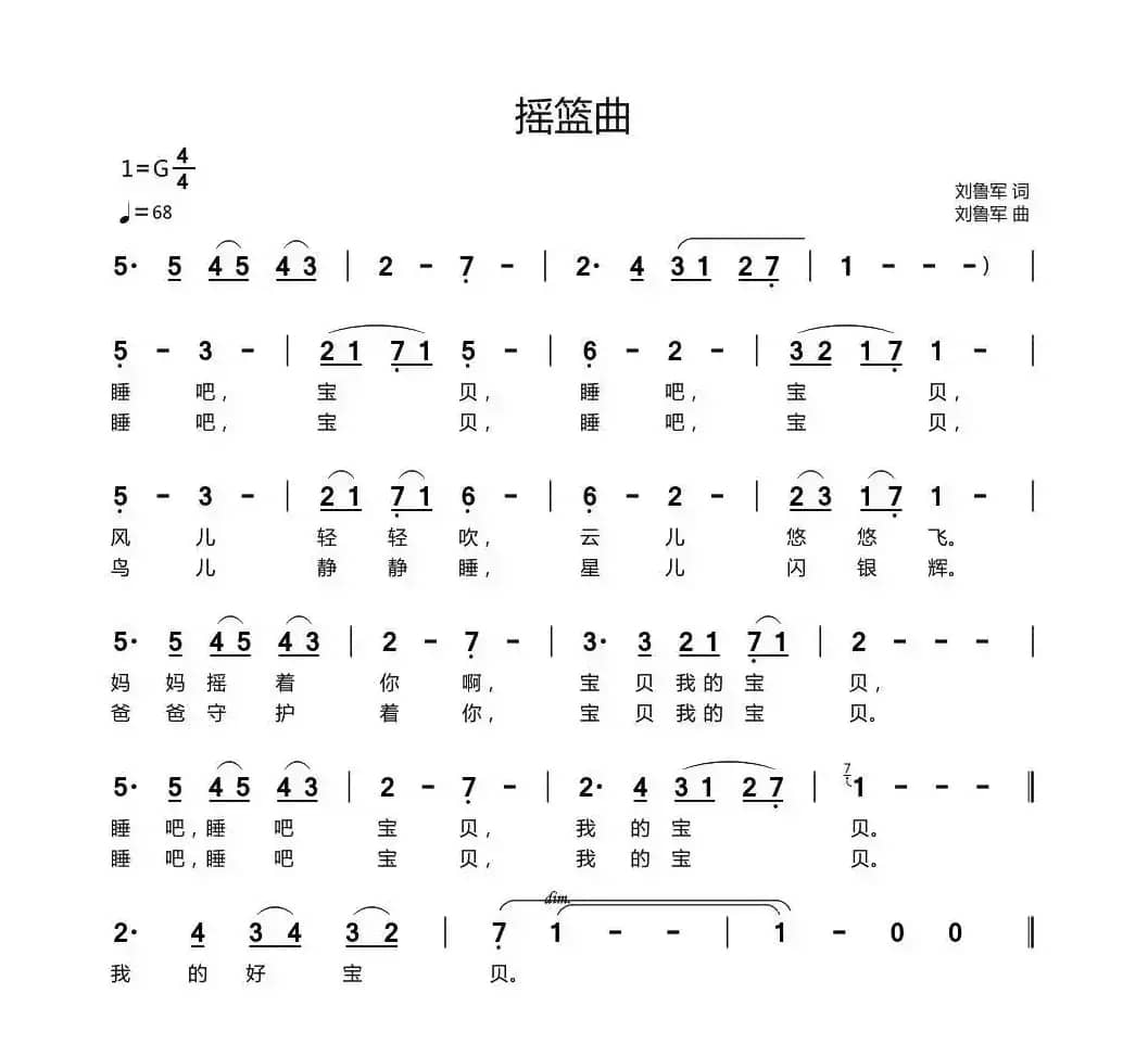 摇篮曲（刘鲁军 词曲）