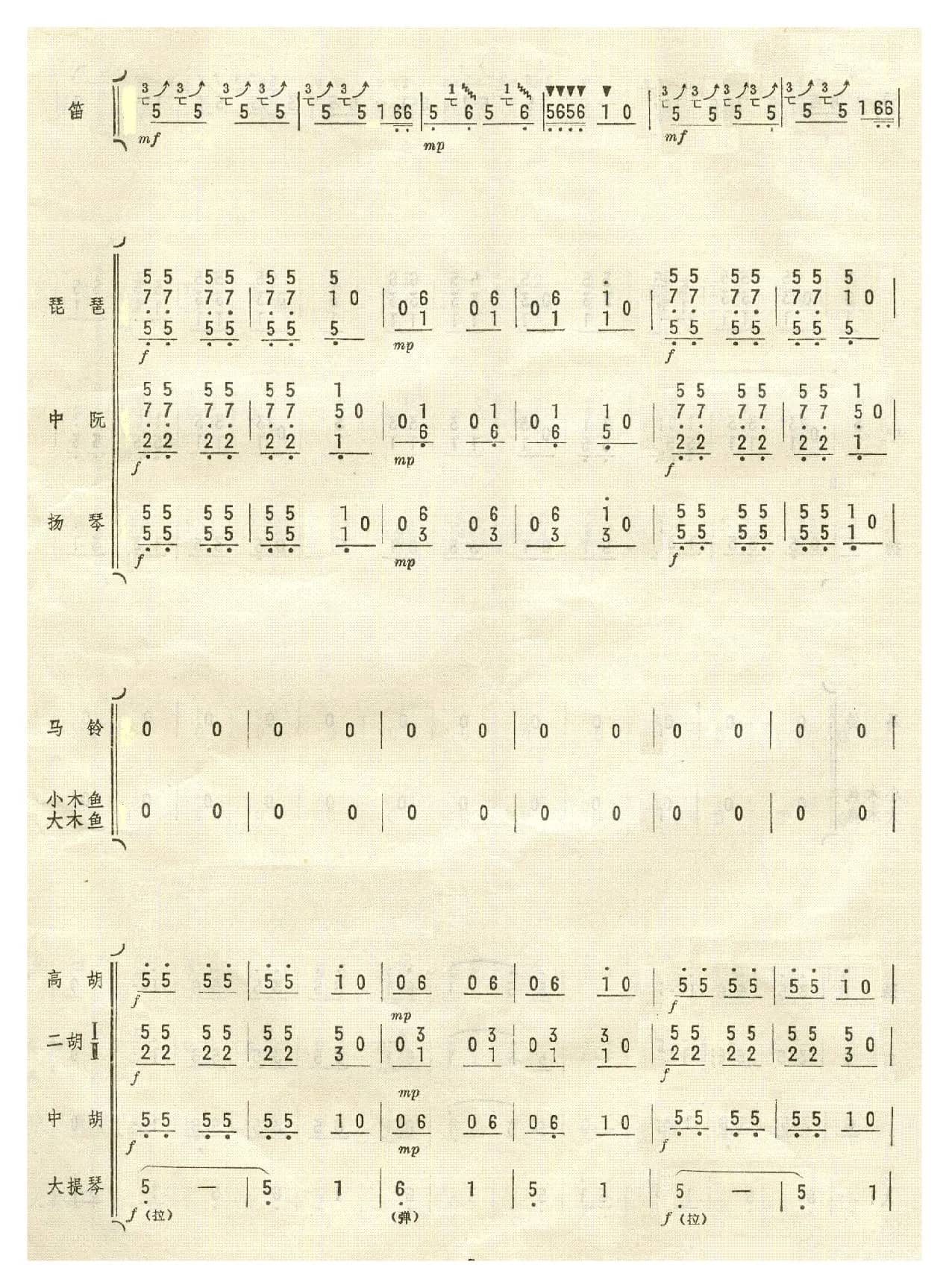 北京喜讯到边寨(民乐简谱总谱)1-10