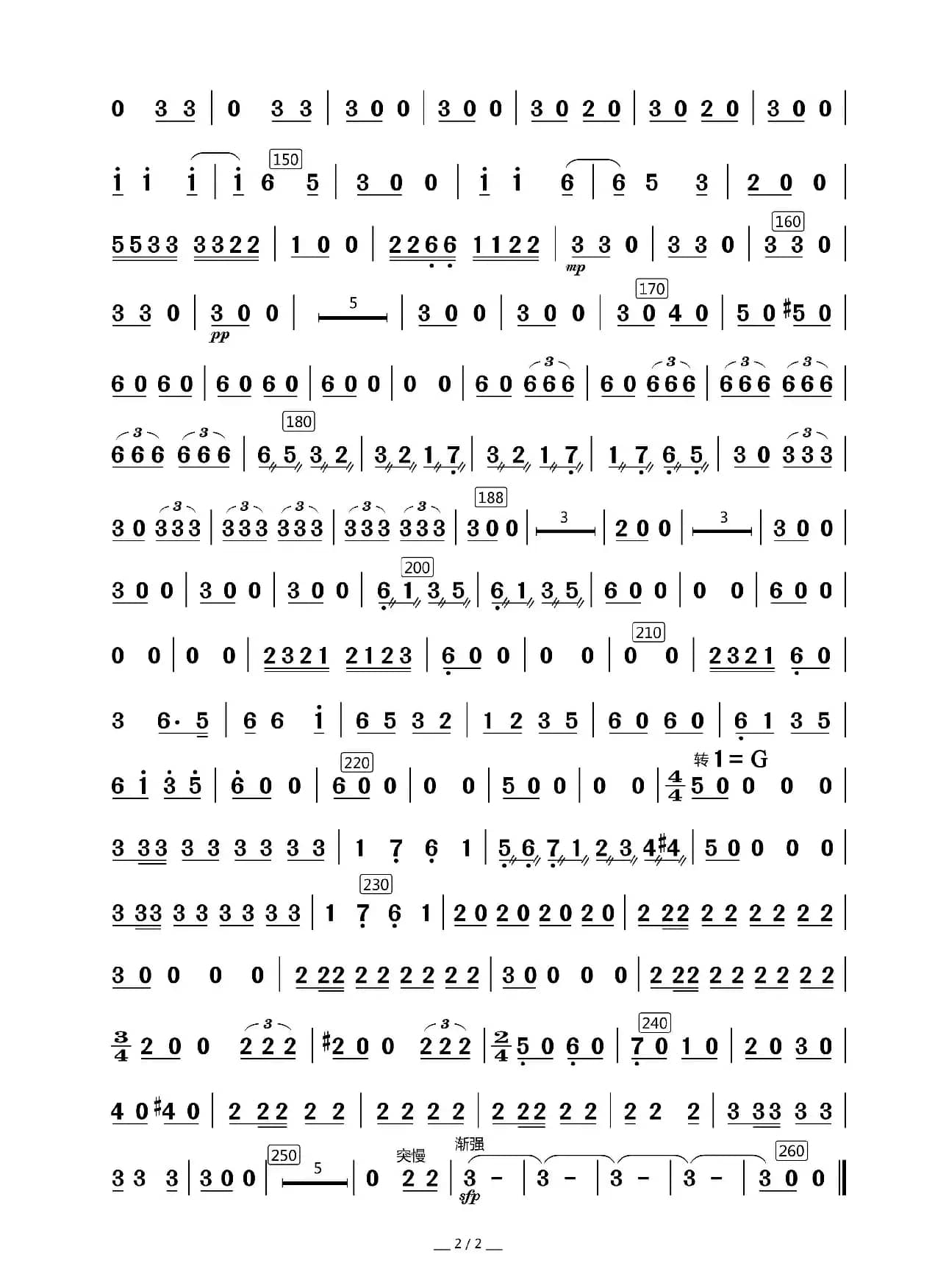 战马奔腾（笛子分谱）