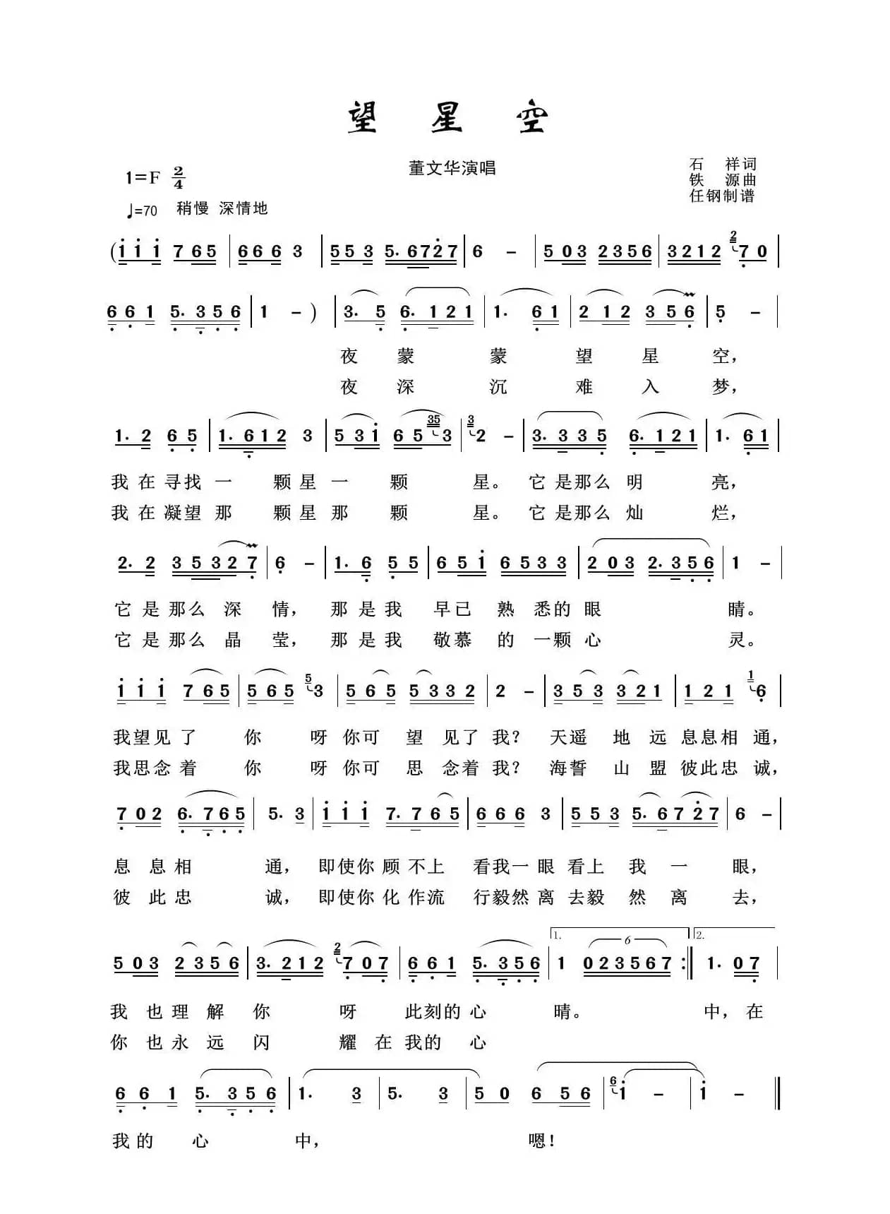 军旅歌曲100首：望星空