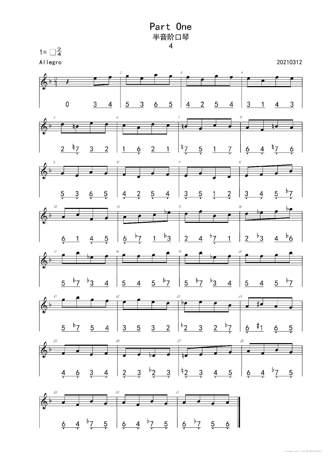 Tommy Reilly 练习曲第四首（半音阶口琴）