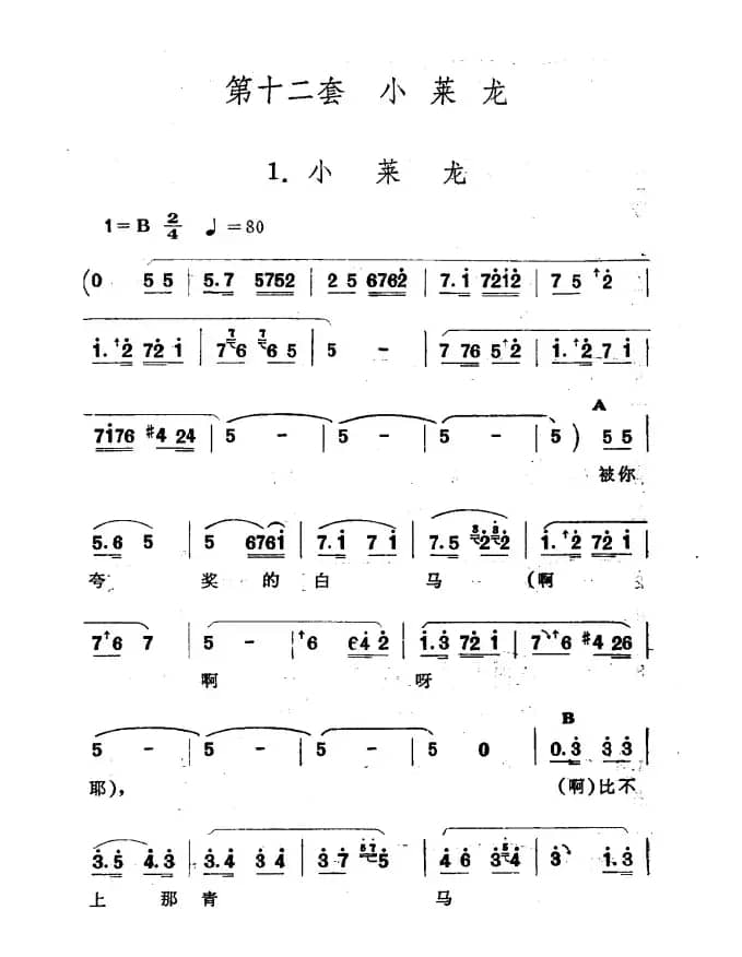 小莱龙（新疆伊犁 维吾尔民歌 第十二套《小莱龙》）