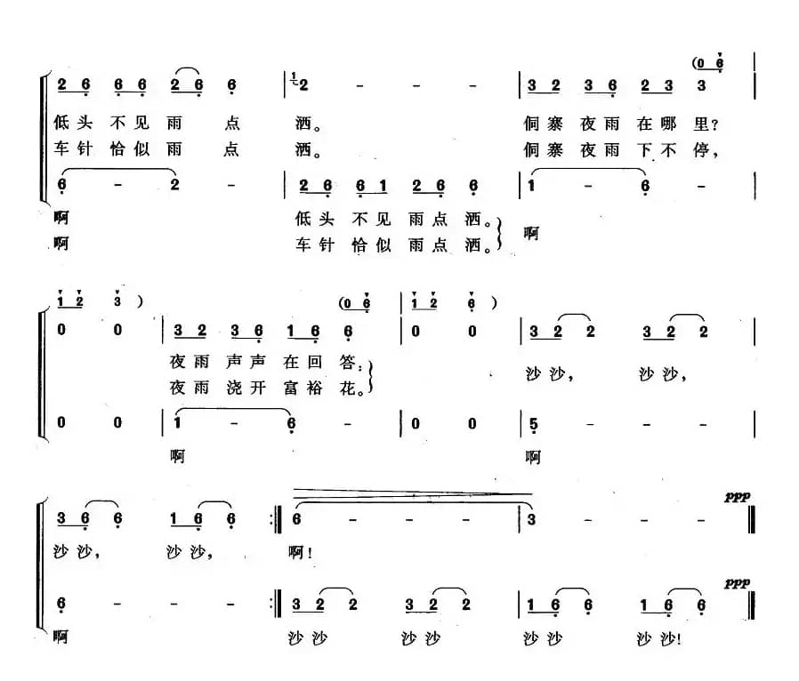 侗寨夜雨声（女声二重唱）