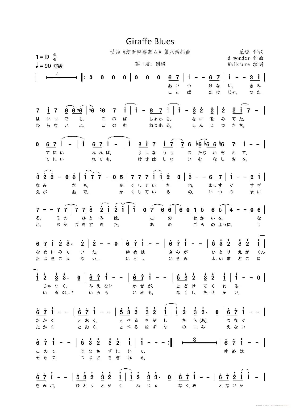 [日]Giraffe Blues（动画《超时空要塞△》插曲）