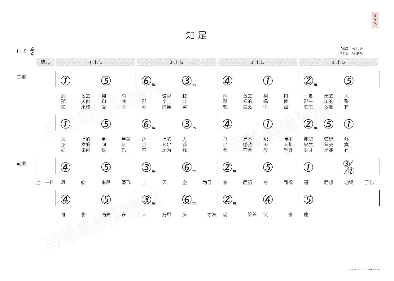 知足（简和谱）