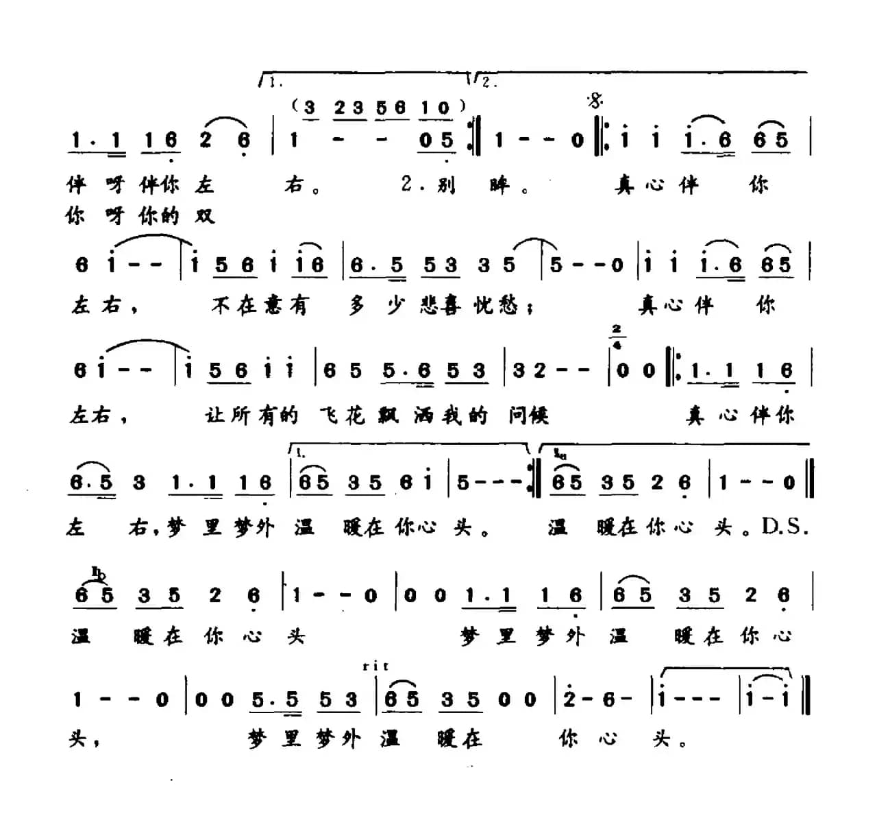 真心伴你（吴莉词 冉茂华曲）