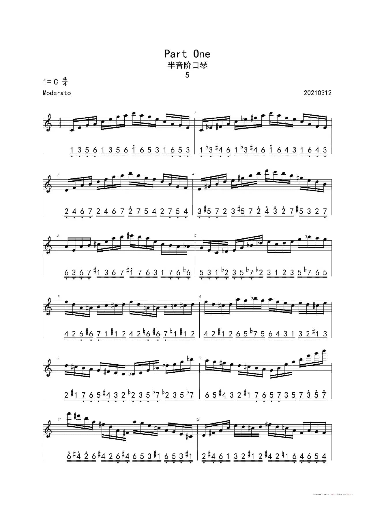 Tommy Reilly 练习曲第五首（半音阶口琴）