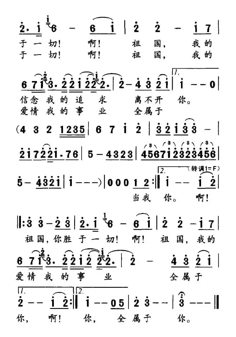 祖国，你高于一切