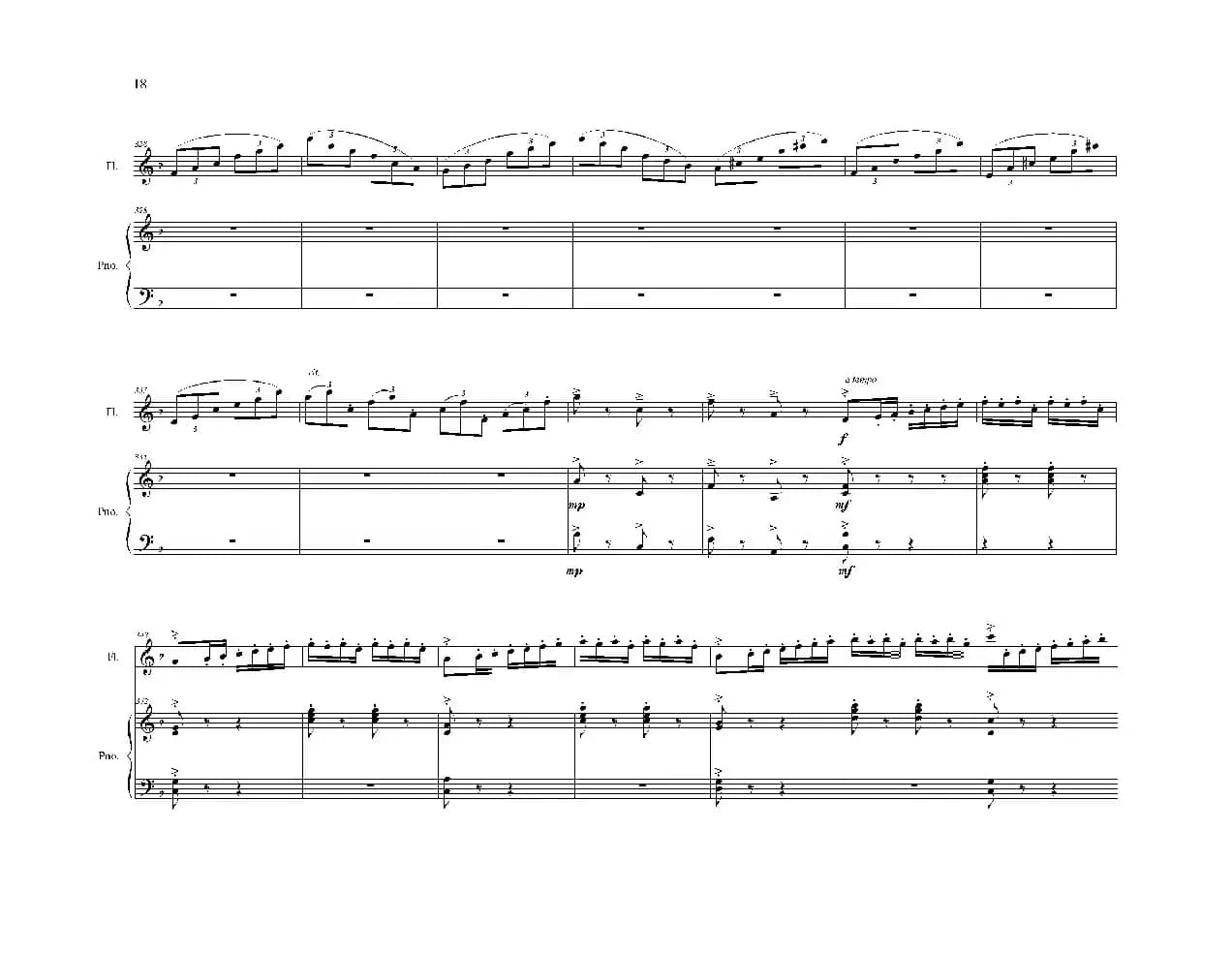 长笛独奏曲《伴你到天明》总谱（周开屏原创）