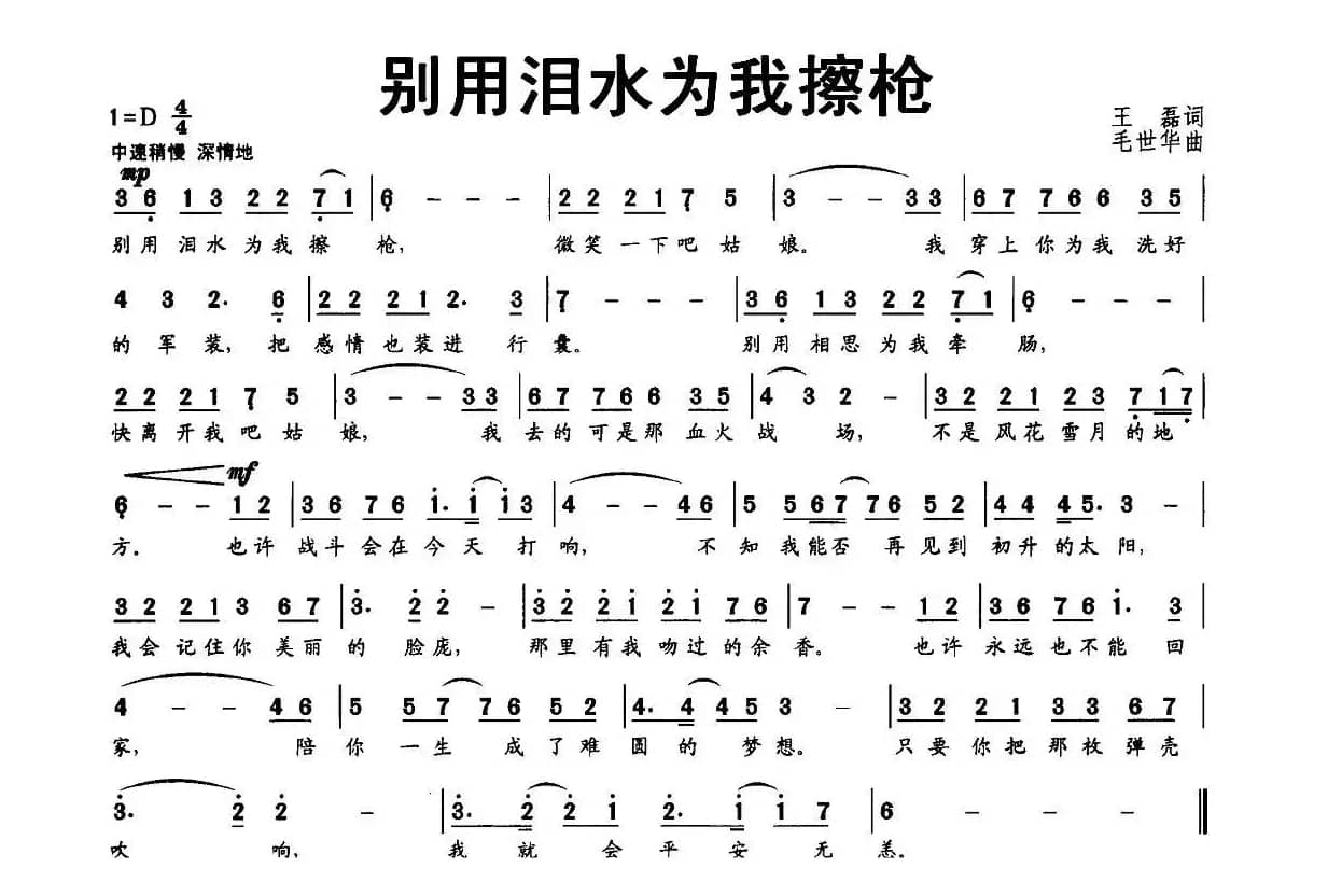 别用泪水为我擦枪
