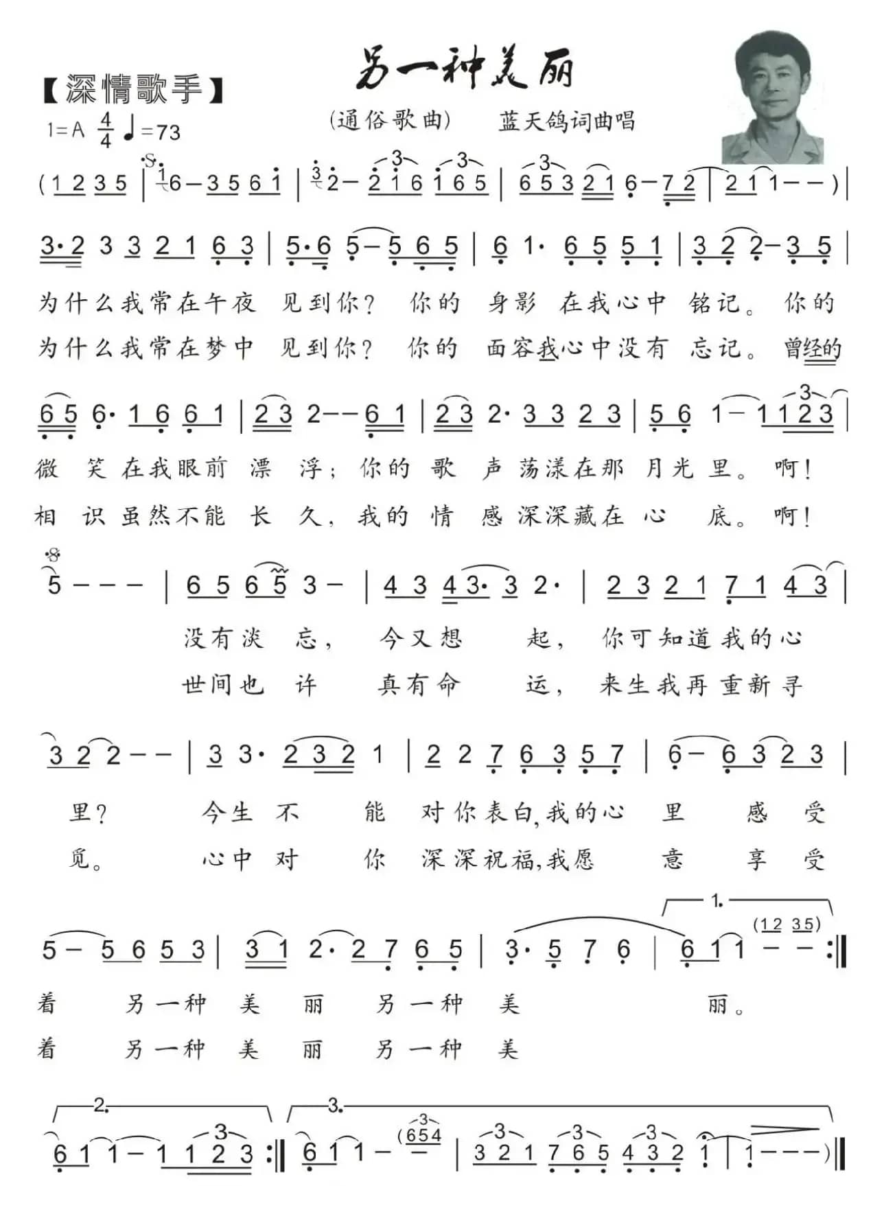 47.另一种美丽（通俗歌曲）（蓝天词曲唱）