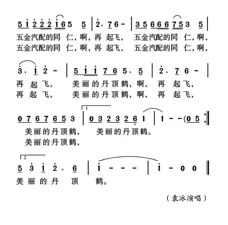 美丽的丹顶鹤（叶必文词 姜金富曲）