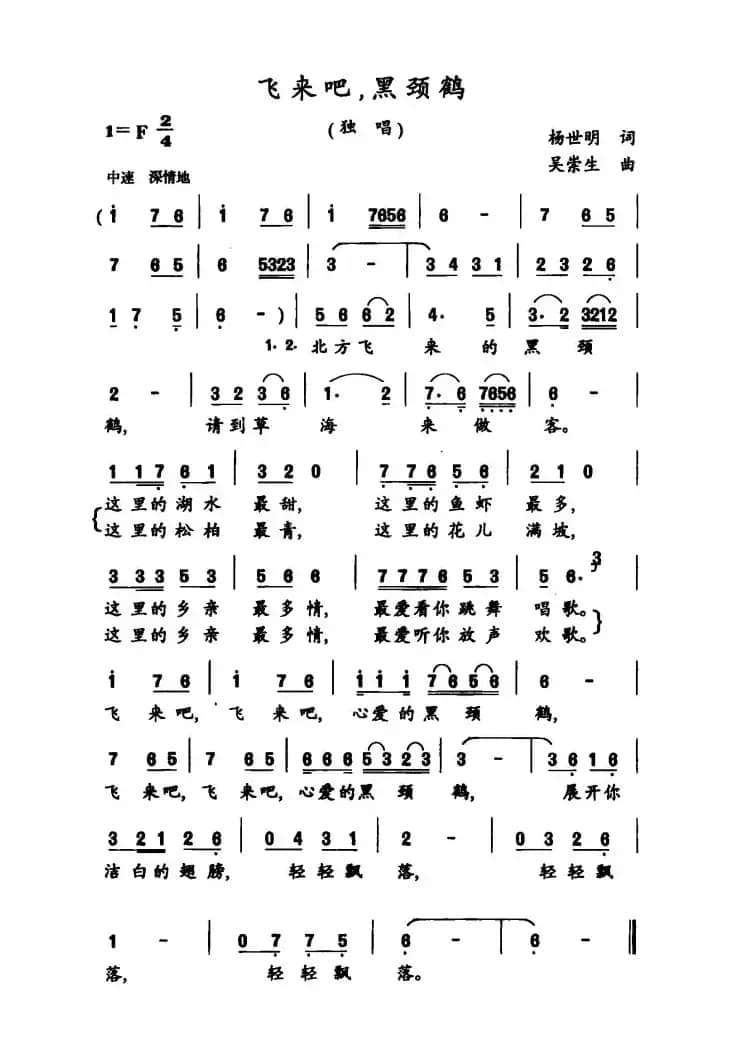 飞来吧，黑颈鹤