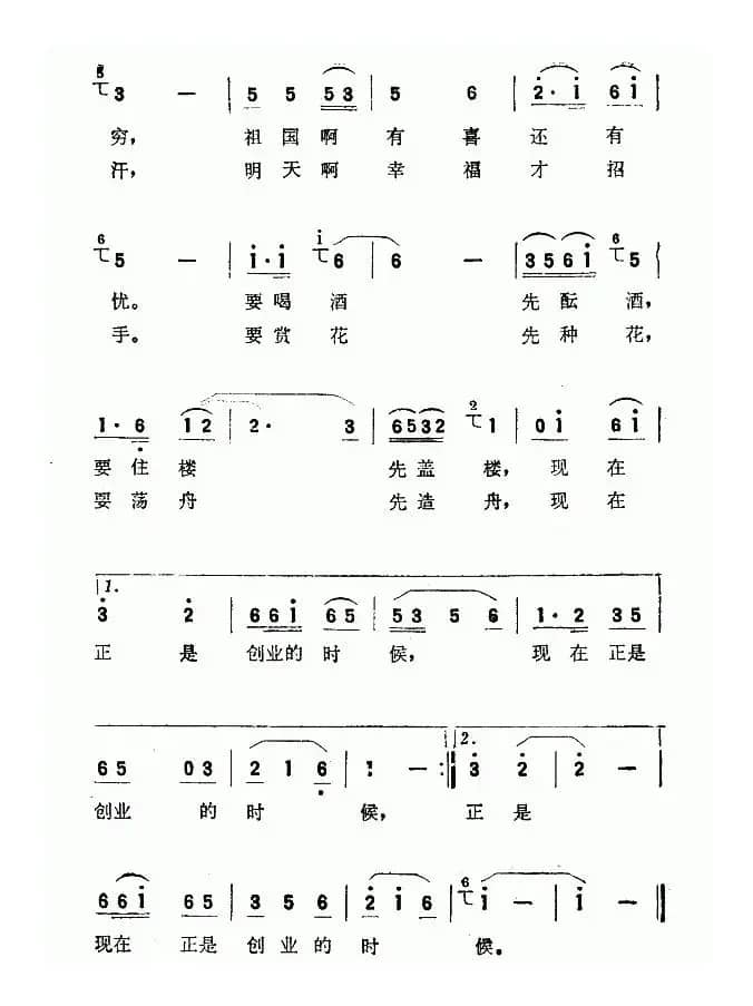 正是创业的时候（刘薇词 罗绍征曲）