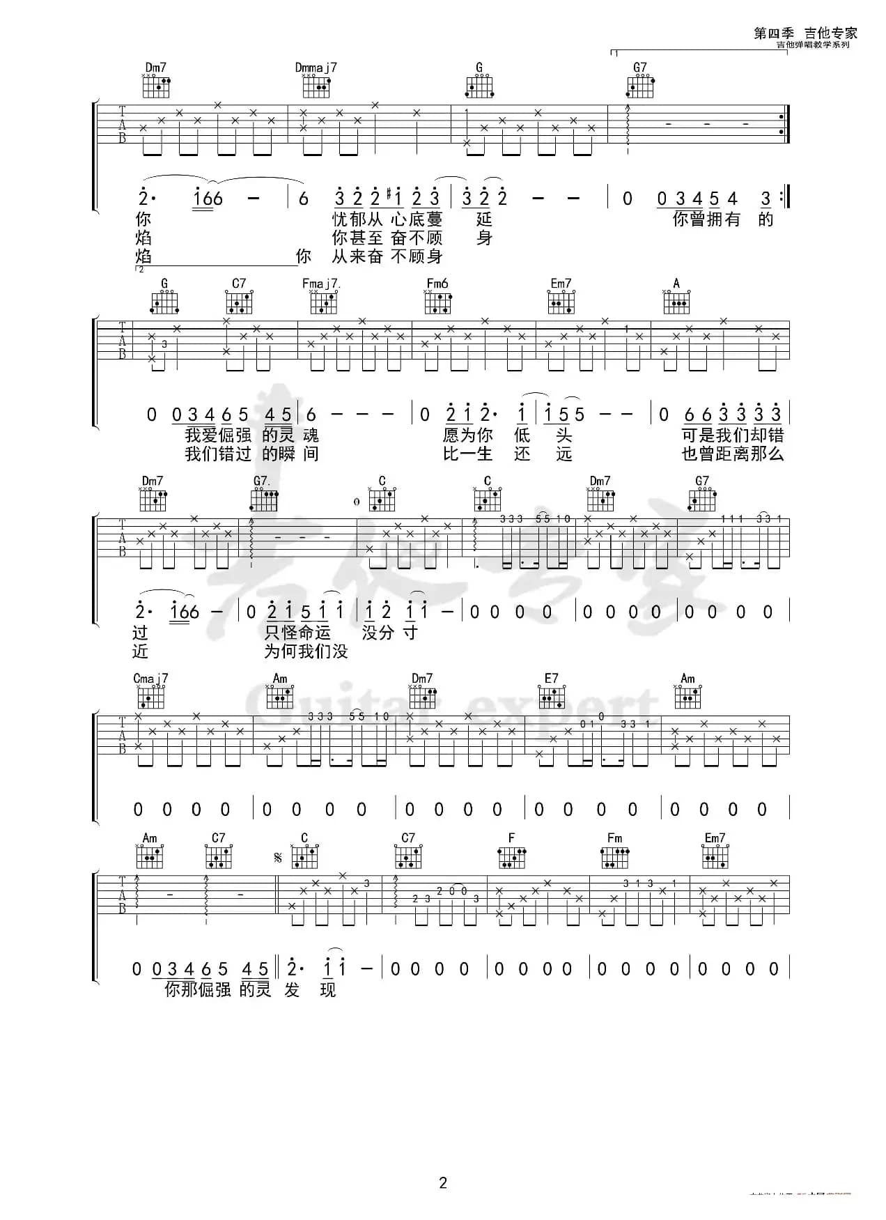 Marine玛琳娜（吉他谱）