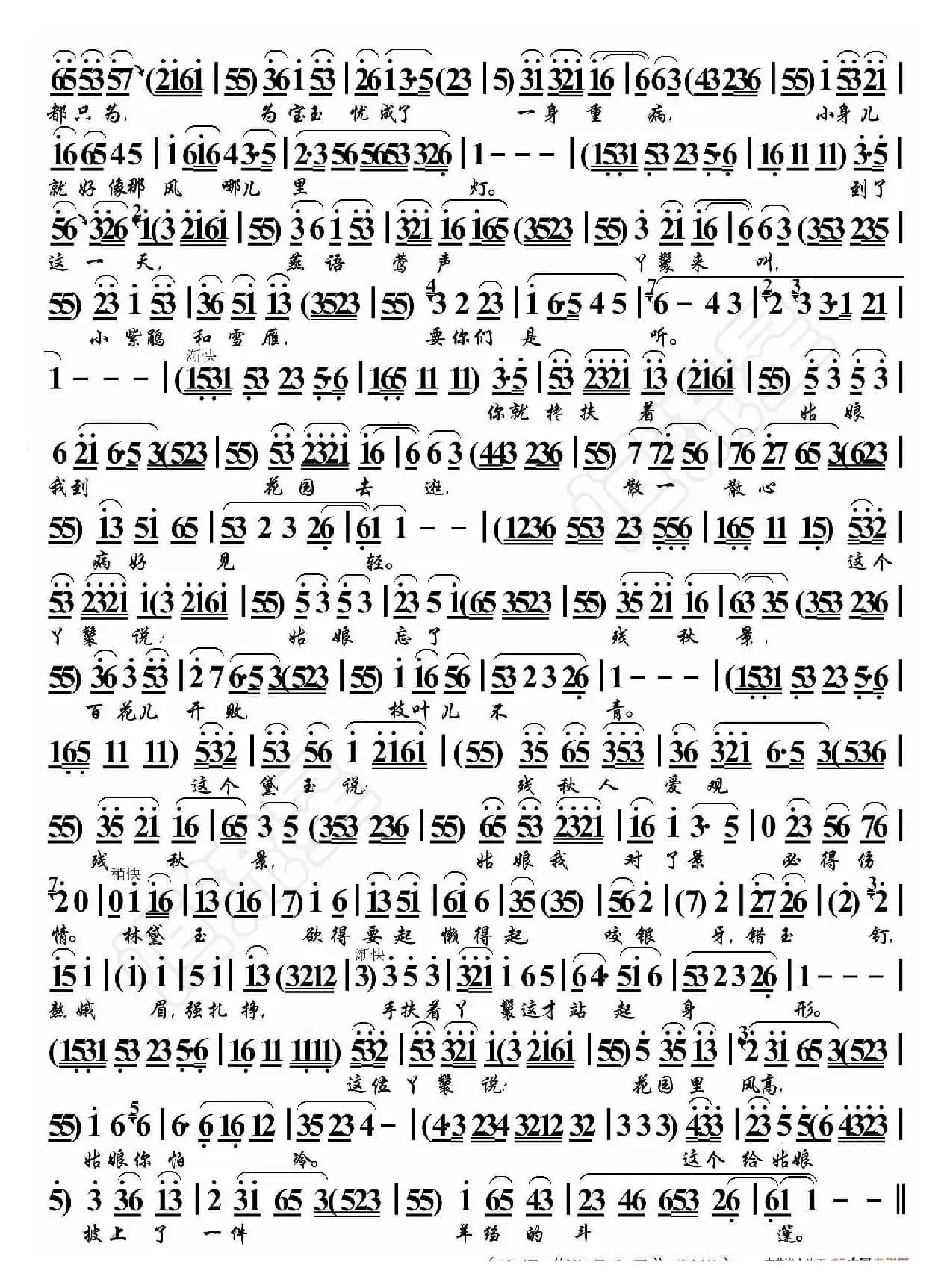 梅花大鼓 大观园（鼓曲演唱谱）