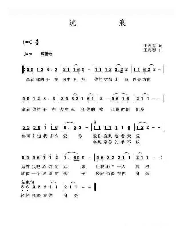 流浪（王再春词 王再春曲）