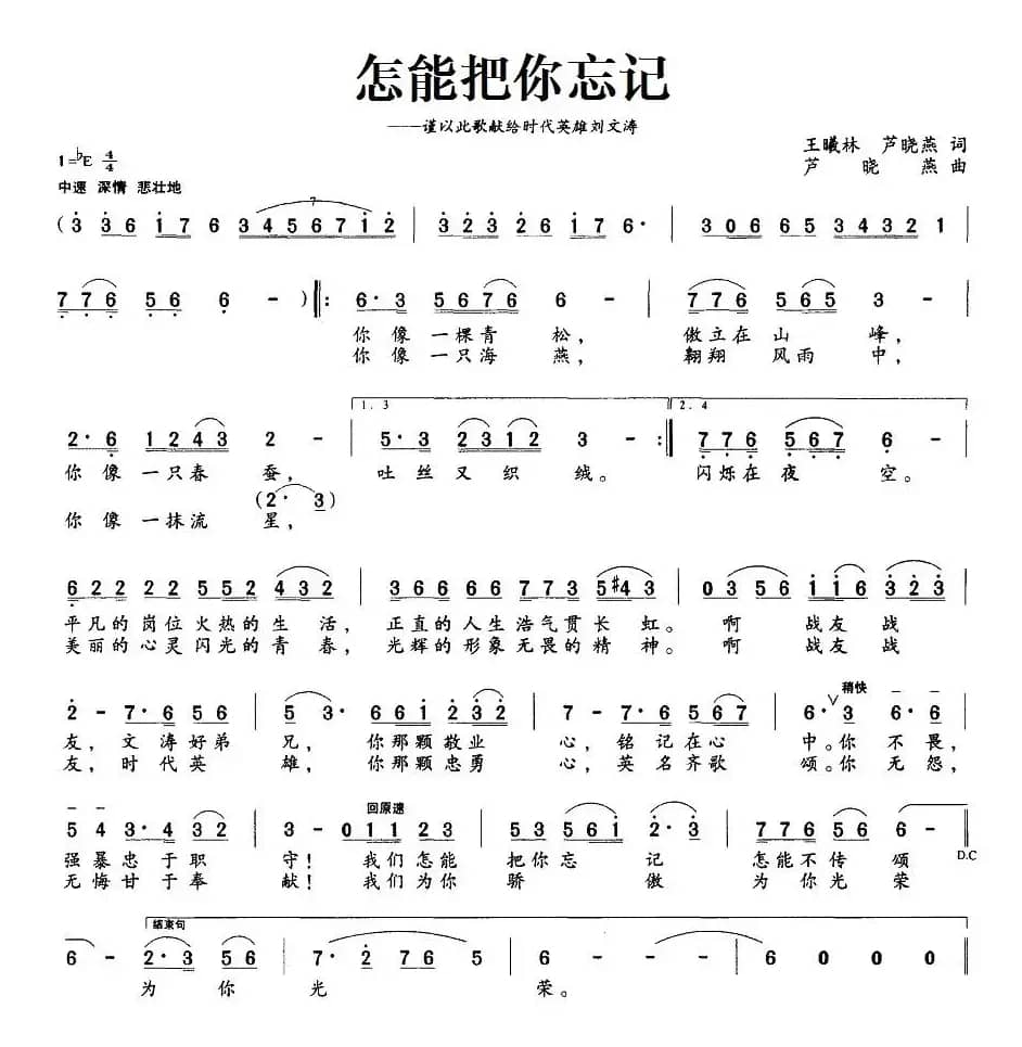 怎能把你忘记