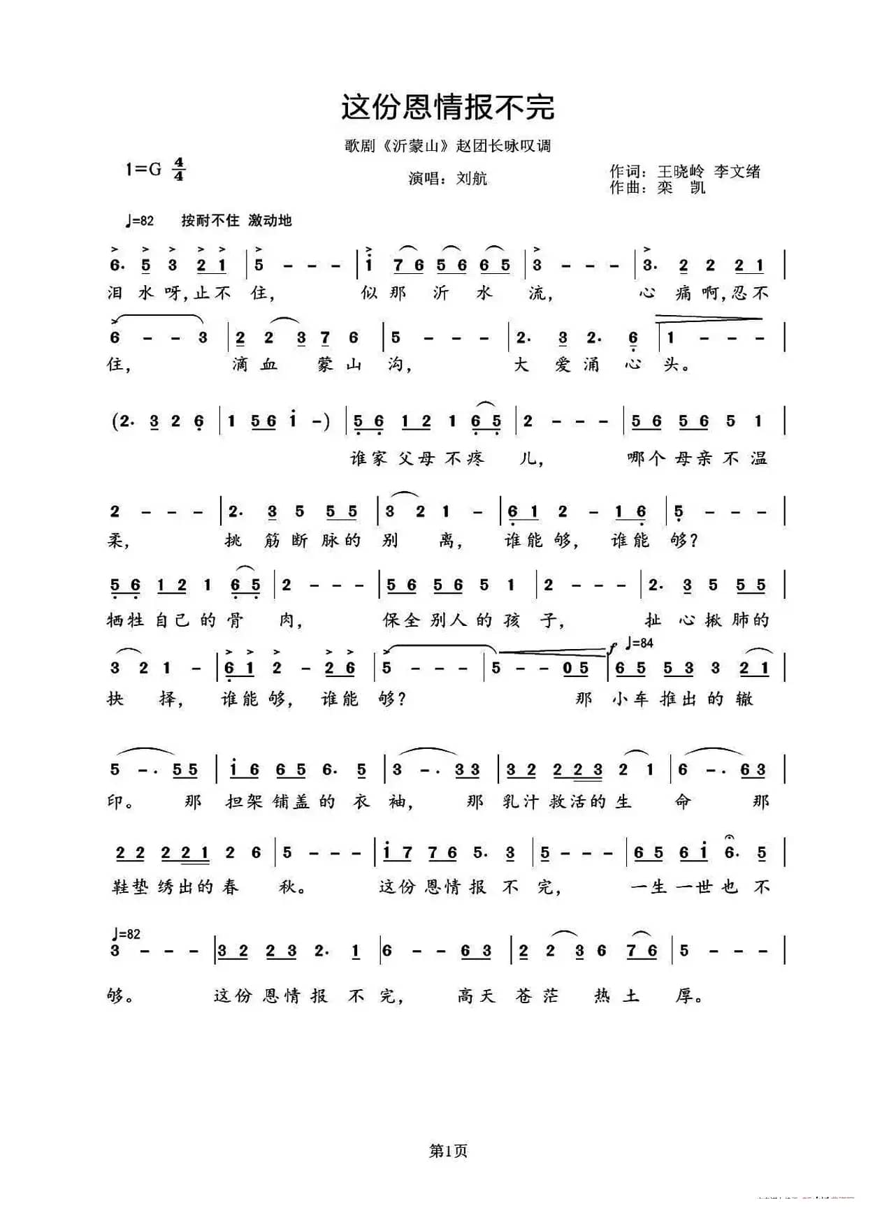 这份恩情报不完（歌剧《沂蒙山》赵团长咏叹调）