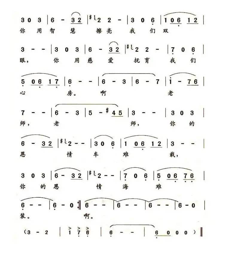 老师颂（杜晓言词 高占全曲）