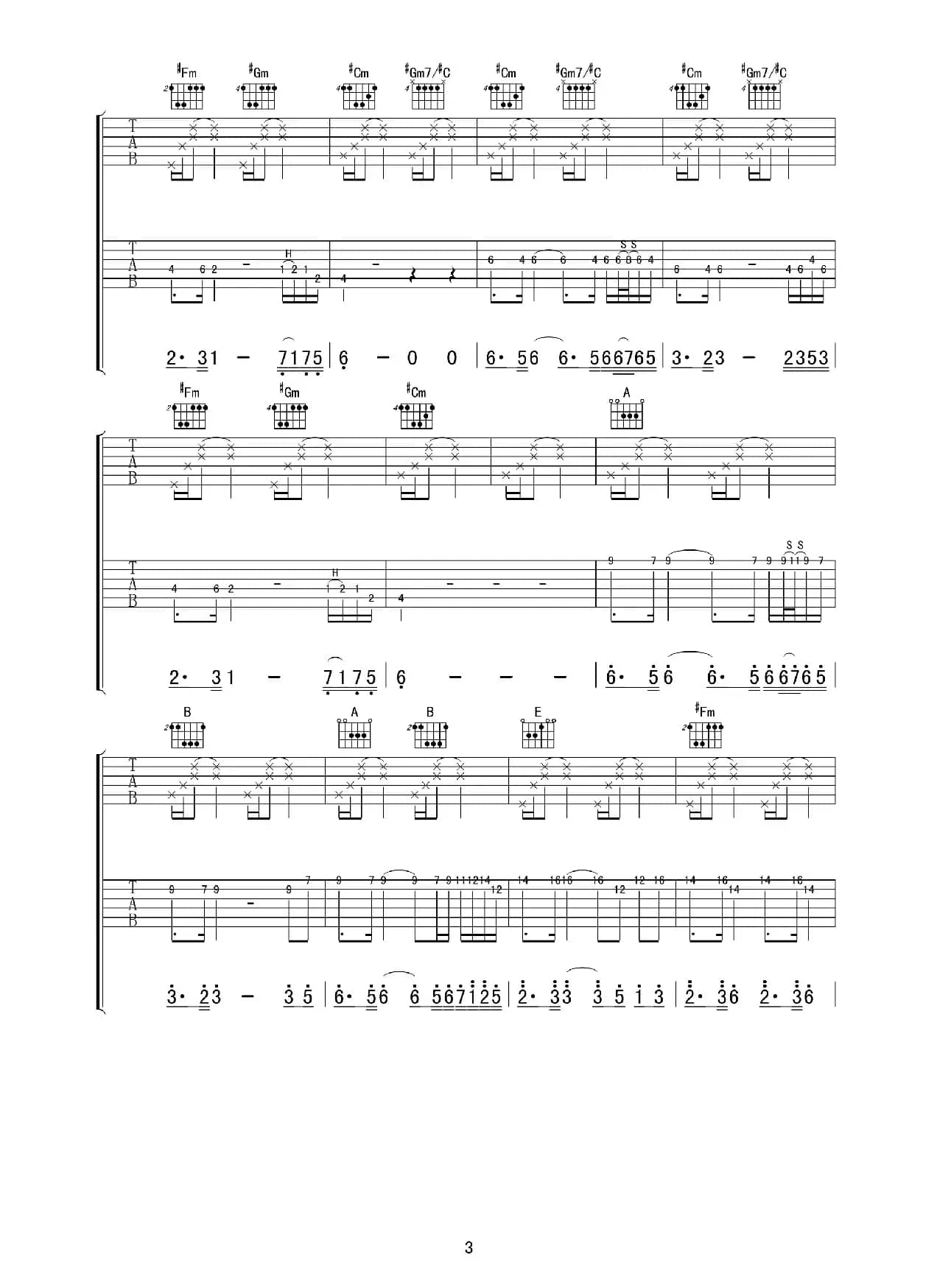 琵琶语（双吉他谱）