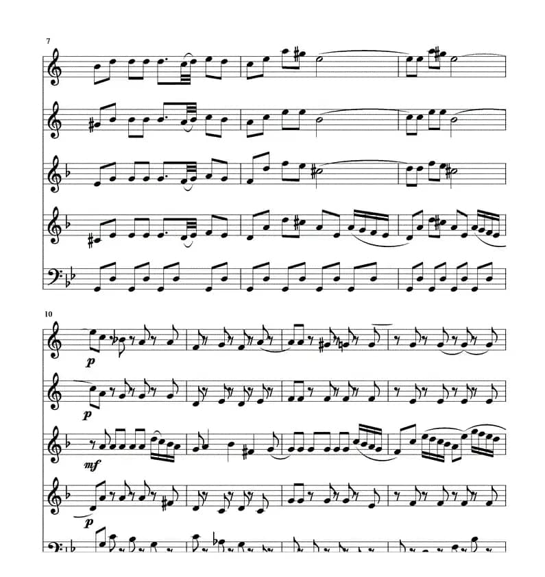 四小天鹅舞曲铜管五重奏线1-6