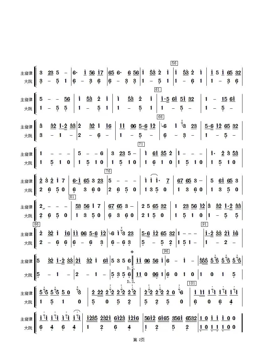 拔根芦柴花（大阮分谱）