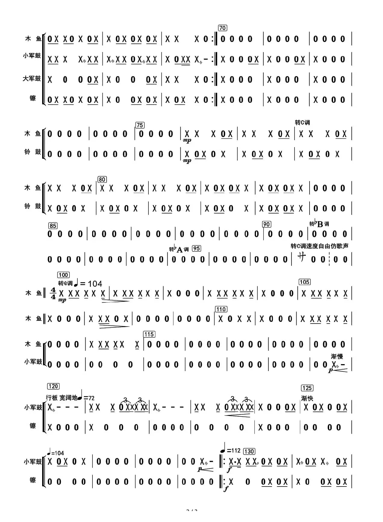 阿里山素描（打击乐分谱）