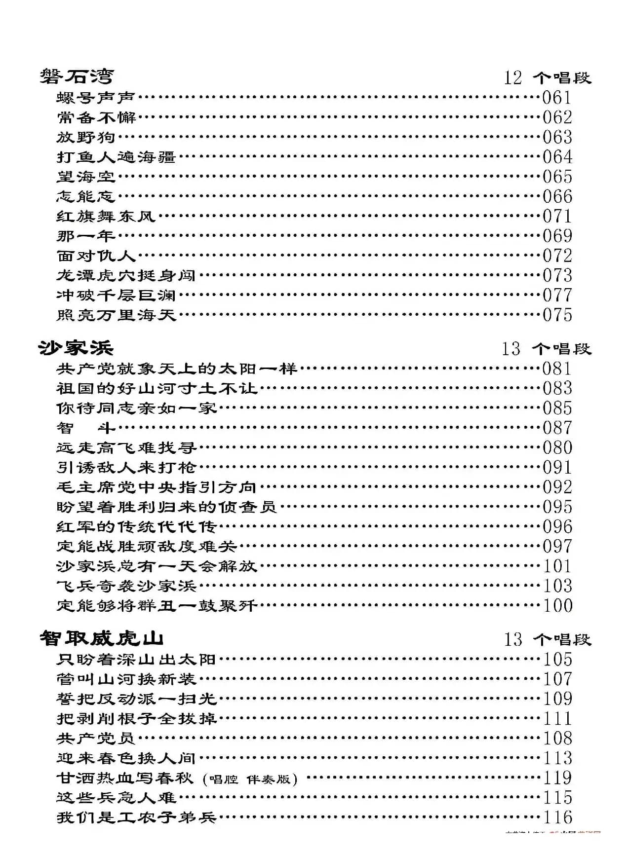 样板戏电子书目录