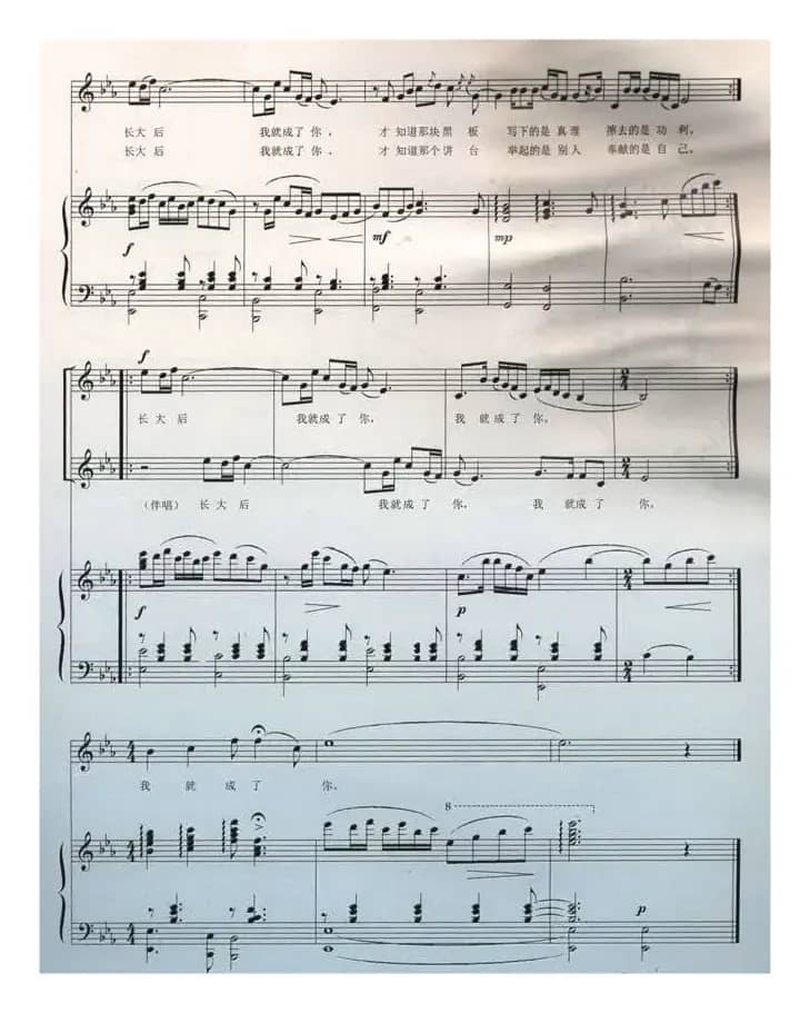 长大后我就成了你（正谱、黎英海配伴奏版）