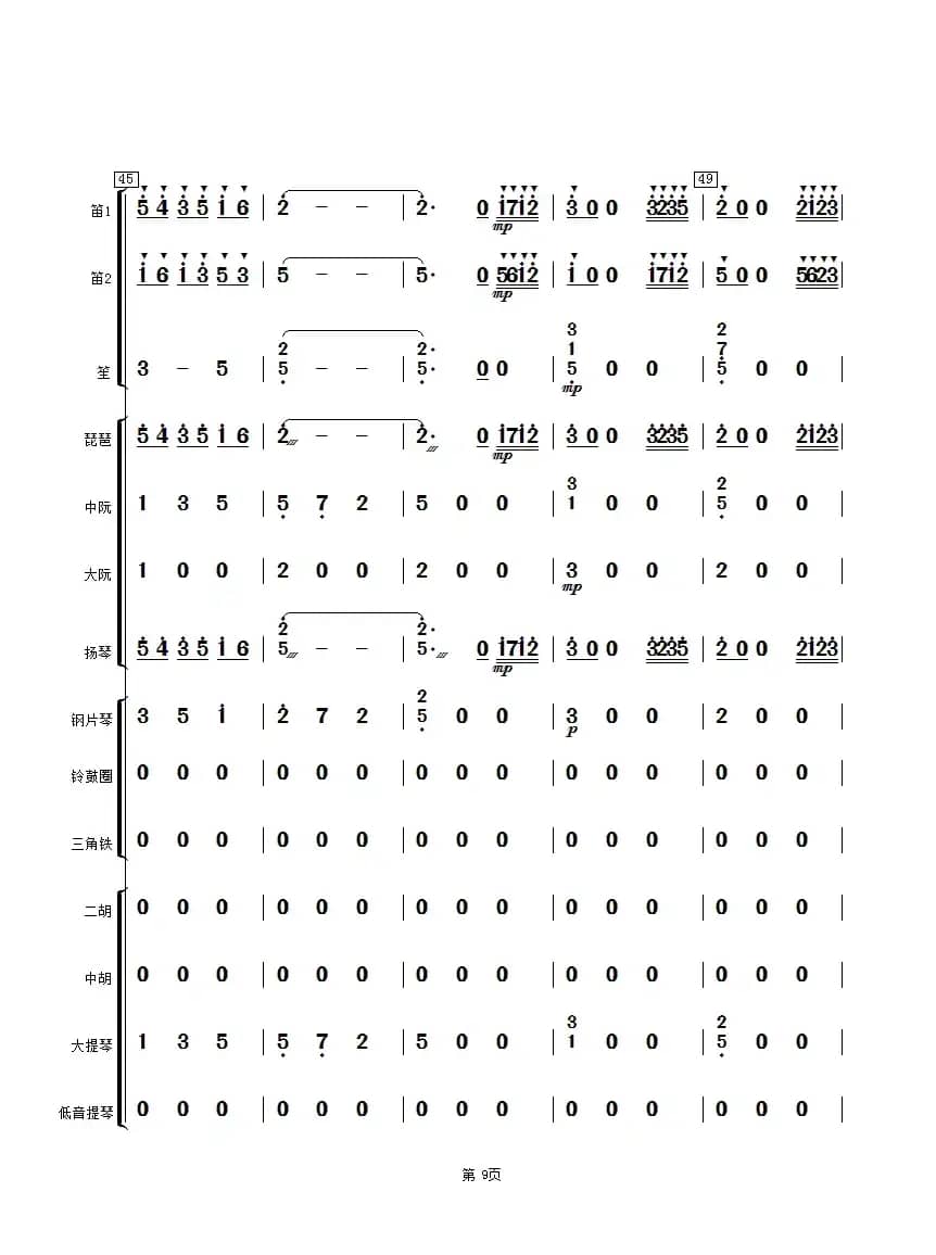 马兰花开（民乐小合奏总谱）