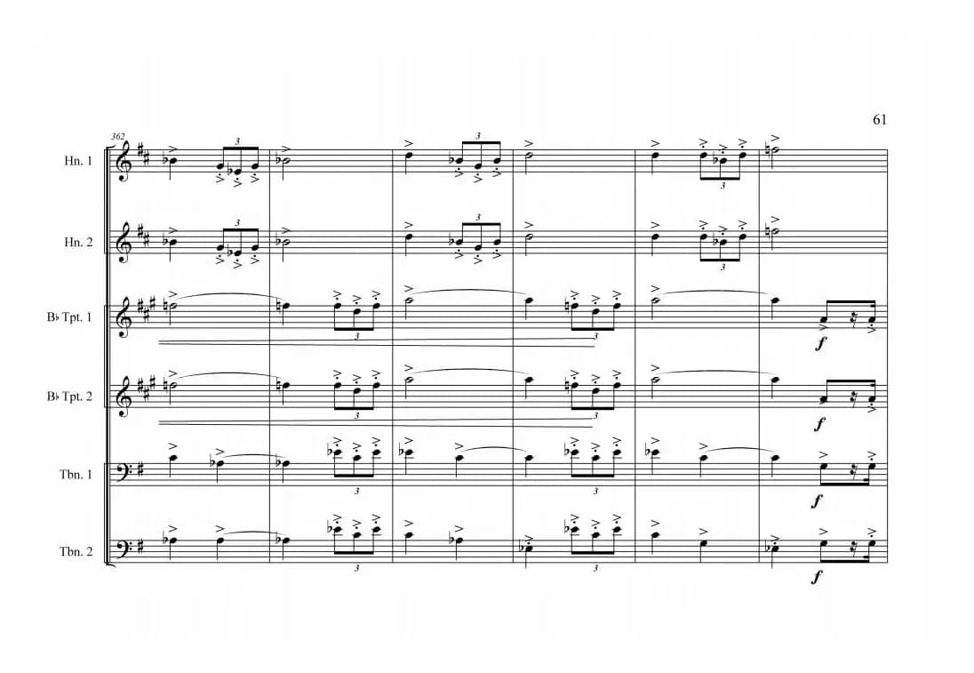 铜管六重奏《中国航母前奏曲》总谱（周开屏原创）