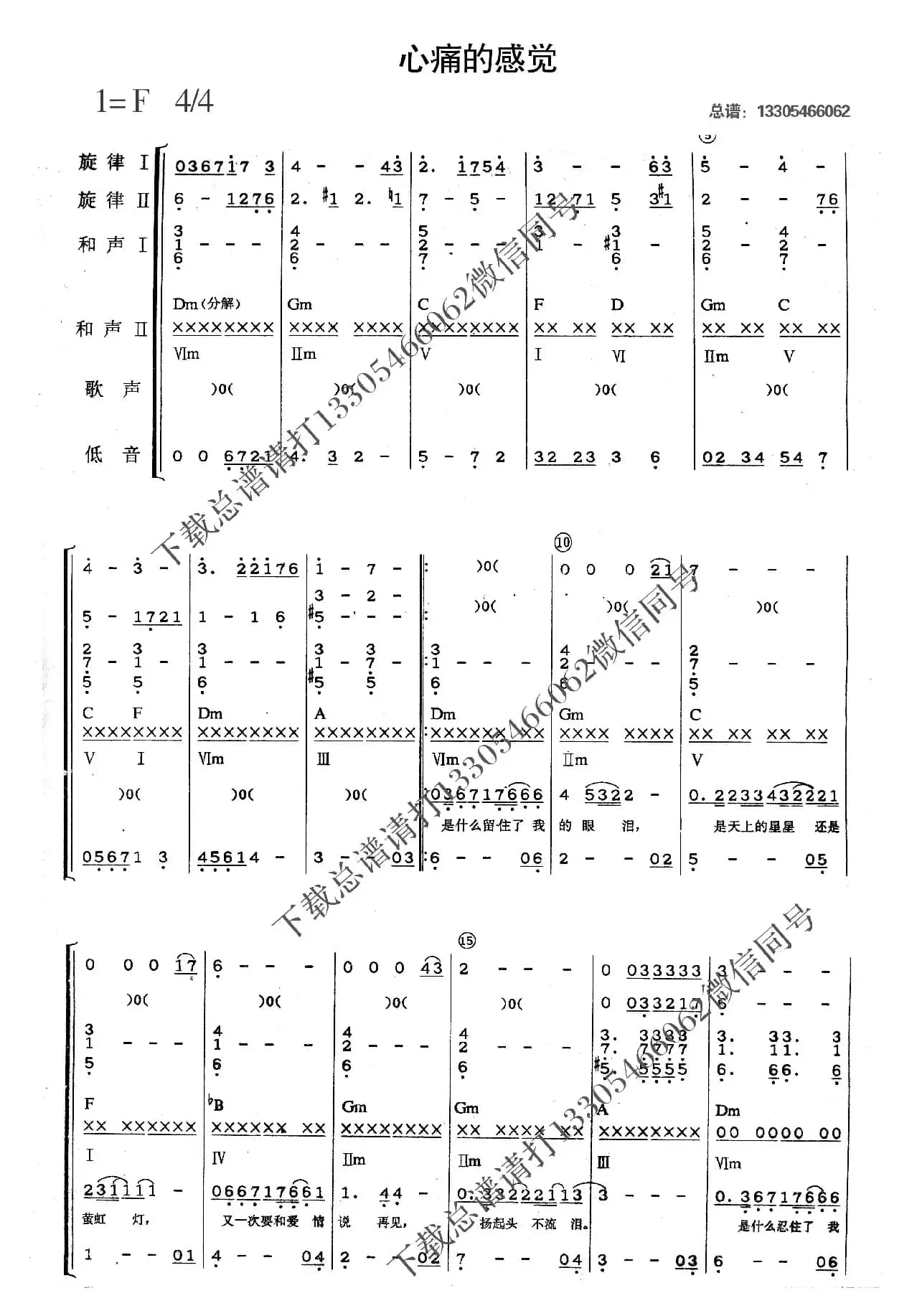 心痛的感觉（乐队总谱）