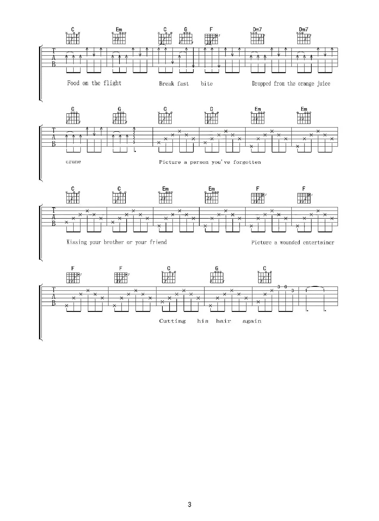 We are not supposed to be lovers （吉他六线谱）