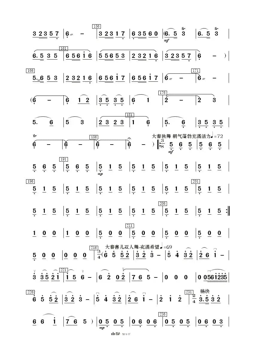 《白毛女》选曲（民乐合奏分谱）