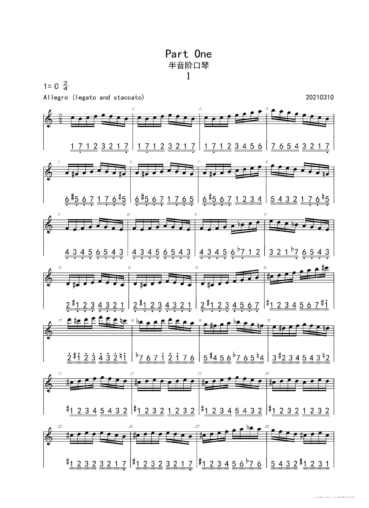 Tommy Reilly 练习曲第一首（半音阶口琴）