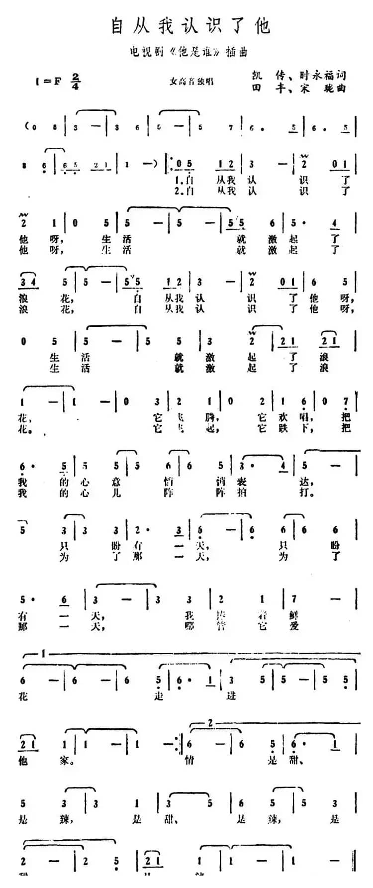 自从我认识了他（电视剧《他是谁》插曲）