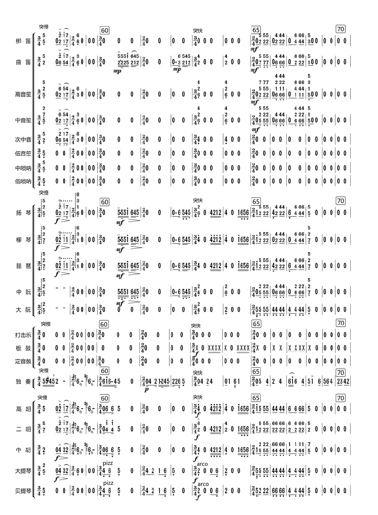 洪湖随想曲（总谱）