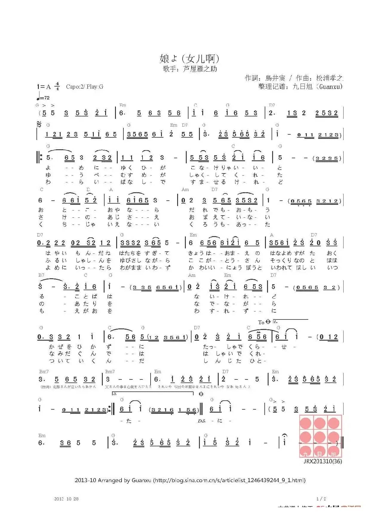 【日】娘よ（女儿啊）